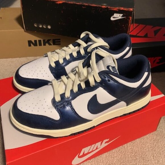Wmns Dunk Low Premium Vintage Navy - Brand New - Picture 1 of 5